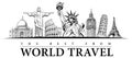 Travel destinations-famous placesNYC, London Big Ben, Rome-Coliseum, Paris-Eiffel Tower, Rio de Janeiro-Jesus Statue, NYC-Statue o