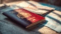 Travel documents and maps ready for an adventure planning session Royalty Free Stock Photo
