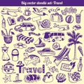 Travel Doodles Collection Vector Royalty Free Stock Photo
