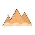 travel egyptian pyramids desert color sketch Royalty Free Stock Photo