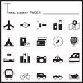 Travel Element Graph Icon Set.Pack 1.Mono pack.Graphic lo