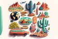 Travel elements collection, beautiful objects, travel,  vacation theme, Generative Ai Royalty Free Stock Photo