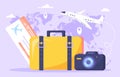 Travel elements vector poster Royalty Free Stock Photo