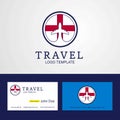 Travel England Creative Circle flag Logo and Business card design