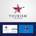 Travel England flag Creative Star Logo and Business card design