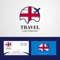 Travel England Flag Logo and Visiting Card Design