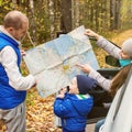 Travel - family with camping car on the road Royalty Free Stock Photo