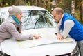 Travel - family with camping car on the road Royalty Free Stock Photo