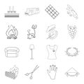 Travel, fitness, building and other web icon in outline style.furniture, hairdresser, art icons in set collection.