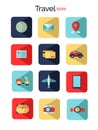 Set with travel flat icons. Beautiful element for your travel design.
