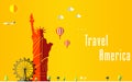 Travel and Flights background for tourist, holidays and vacation, america, london travel background