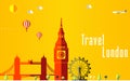 Travel and Flights background for tourist, holidays and vacation, london travel background