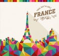 Travel France polygonal skyline