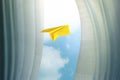 Travel, Freedom and Imagination Concept. Paper Airplanes Flying