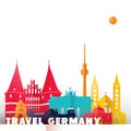 Travel germany paper cut world monuments Royalty Free Stock Photo