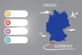 Travel Germany template vector on the silver background Royalty Free Stock Photo