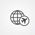 Travel globe vector icon sign symbol Royalty Free Stock Photo