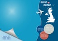 Travel Great Britain template vector with page curl effect