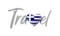 Travel Greece love heart flag. 3D Rendering