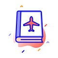 Travel guide book, book, travel, airplane fully editable vector icon