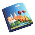 Travel Guidebook with clipping path on the white background, Travel concepts, generative AI