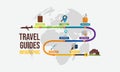 Travel guides infographic vector information design template