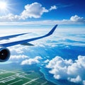 travel holiday plane aeroplane wing flight aerodrome Royalty Free Stock Photo