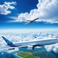 travel holiday plane aeroplane wing flight aerodrome Royalty Free Stock Photo