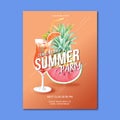 Travel on Holiday summer the beach Palm tree vacation poster, sea and sky sunlight , creative watercolor vector illustration Royalty Free Stock Photo