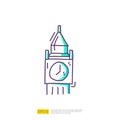travel holiday tour and vacancy concept vector illustration. big ben london landmark doodle gradient fill line icon sign symbol Royalty Free Stock Photo