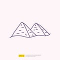 travel holiday tour and vacancy concept vector illustration. cairo pyramid doodle linear icon sign symbol
