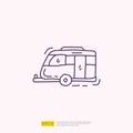 travel holiday tour and vacancy concept vector illustration. caravan doodle linear icon sign symbol