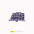 travel holiday tour and vacancy concept vector illustration. caravan doodle silhouette glyph icon sign symbol