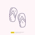 travel holiday tour and vacancy concept vector illustration. flip flop sandal doodle linear icon sign symbol