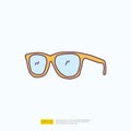 travel holiday tour and vacancy concept vector illustration. sunglasses doodle fill color icon sign symbol