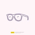 travel holiday tour and vacancy concept vector illustration. sunglasses doodle linear icon sign symbol