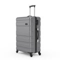 Travel Holiday Vacation Concept. Big Modern Luxury Plastic Gray Suitcase. 3d Rendering