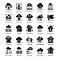 Cloud Computing solid Icons Pack Royalty Free Stock Photo