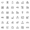 Travel and Hotel line icons set Royalty Free Stock Photo