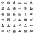 Travel and Hotel vector icons set Royalty Free Stock Photo