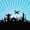 Travel icon background world monument vector illustration Royalty Free Stock Photo