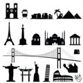 Travel icon world monument vector illustration Royalty Free Stock Photo