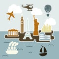 Travel icons Royalty Free Stock Photo