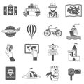 Travel Icons Black Set Royalty Free Stock Photo