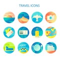 Travel Icons Colorful Flat Set for Web and Mobile Applications