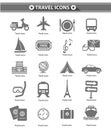 Travel icons,Gray version
