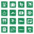 Travel icons set grunge Royalty Free Stock Photo