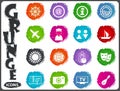 Travel icons set in grunge style Royalty Free Stock Photo