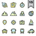 Travel icons set