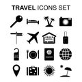 Travel icons set and tourism symbols. Vector illustration Royalty Free Stock Photo